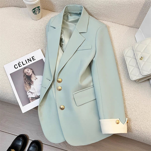 White Women's Suit Jacket 2025 Spring New Casual Elegant Lady High-End Street Style Popular Suit