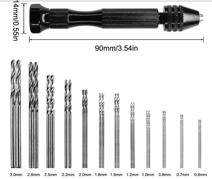 Fábrica mini taladro de torsión de mano negro Bodhi diamante DIY herramienta manual agujero perforación taladro de torsión de mano