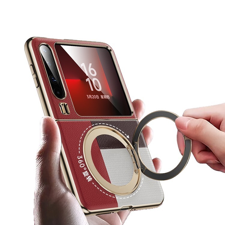 Huawei PuraX ワイド折りたたみ携帯電話ケースに適した新しいラウンドリング回転スタンド電気メッキ落下防止保護ケース|undefined