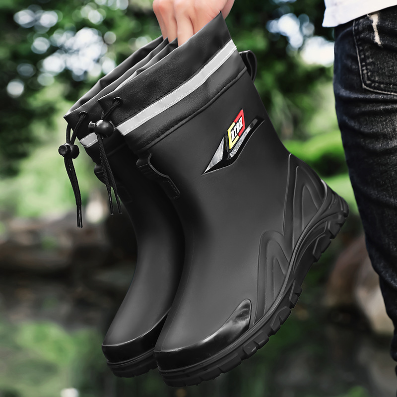 Botas de Lluvia de Caña Media para Hombre de PVC Impermeables y Ligeras image 3