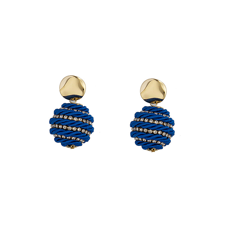 25g Weight Rhinestones Inlay Material Earrings Classification 1 Pair Quantity Daily Occasion 1 Pair Bohemian Round Inlay Alloy Rhinestones Earrings