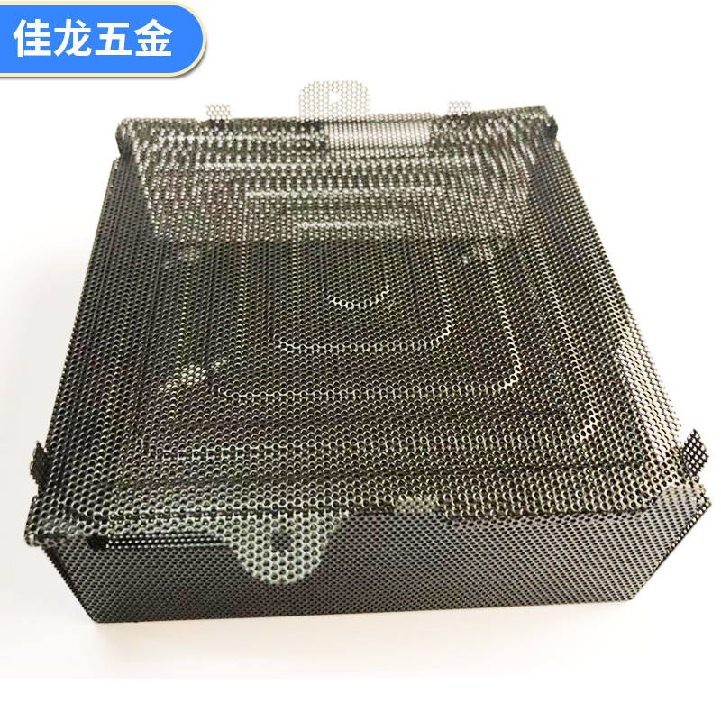 电源盒子圆孔方形冲孔网托盘板冲孔烘烤网盘铁板折弯盒子洞洞板