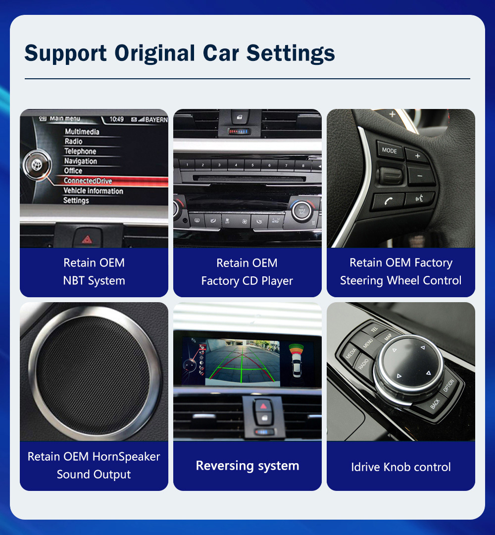 10.25'' Car Multimedia Display for Bmw 1/2 Series Nbt System Bluetooth Wireless Carplay