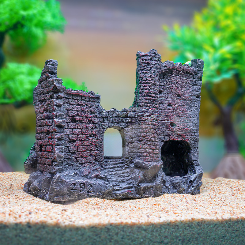Escenografía, adornos hundidos, pecera, casa de escape, simulación, castillo antiguo, arquitectura antigua, estilo antiguo, compañero de pez, estilo caliente