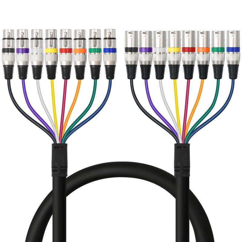 Cross-border in-stock eight-channel mixer stage light signal cable XLR male-to-female audio cable 8 channels
