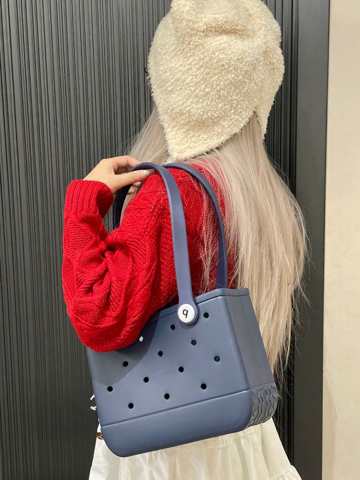 840g Weight Open Closure Type Double Handle Strap Type Tote Bag Bags Type Casual Occasion EVA Material Solid Color Pattern Spring&Summer Season Women's Gender Streetwear Style Square Shape Medium Size Women's Medium EVA Solid Color Streetwear Square Open Tote Bag 24