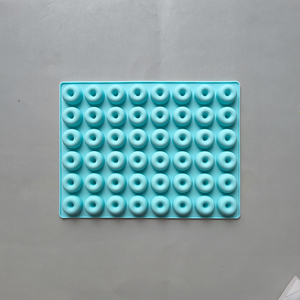 Silicone 48 Donuts 160 Candy pudín molde de chocolate 3D hecho a mano molde de goteo para pastel de horneado