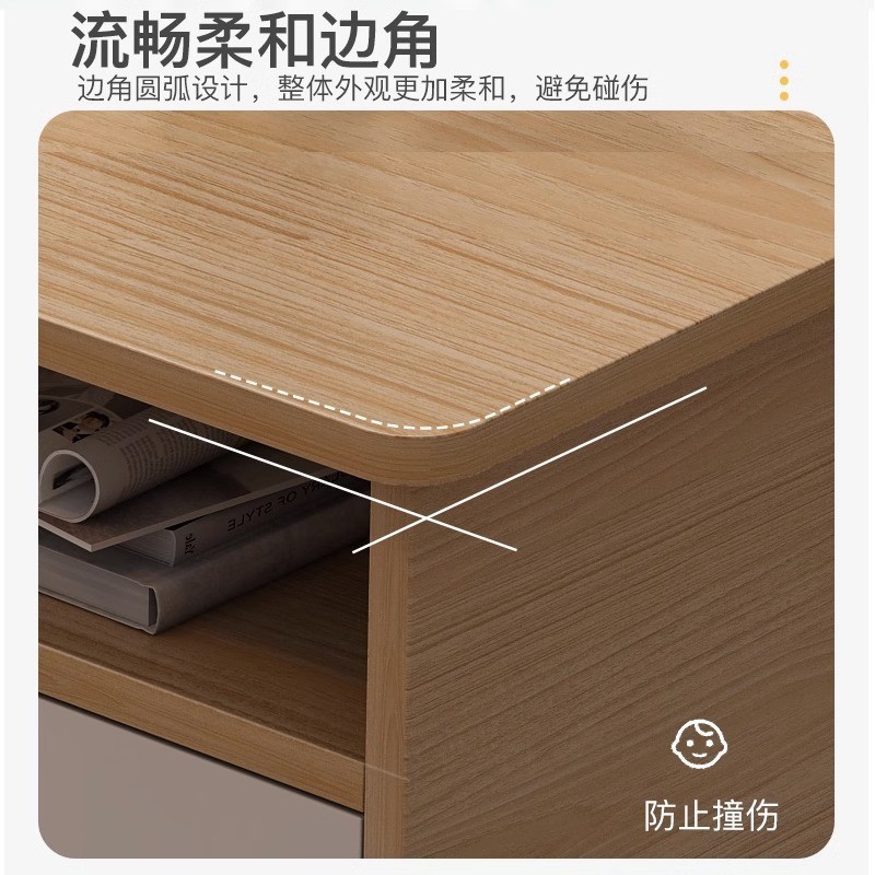 Mesa de té sala de estar nórdica mesa de té sofá lado de varios dormitorios moderna simple mesa de té pierna de madera sólida alquiler de habitaciones