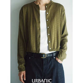 现 2025秋季新款韩国设计师urba*ic30精致花边领镂空钩花开衫