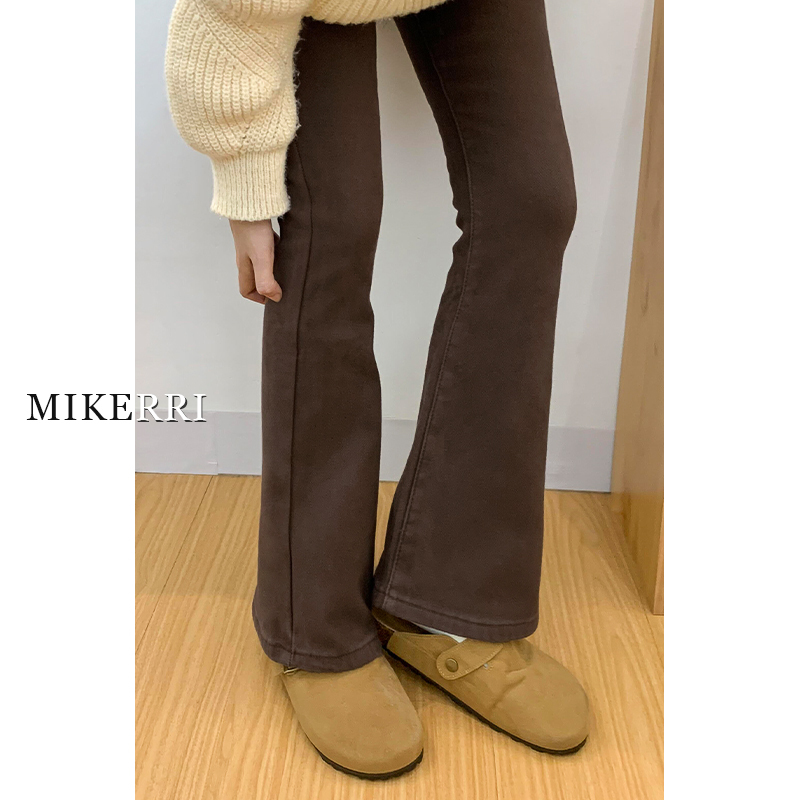 Flared Jeans for Women, Spring and Summer, Slim Fit Straight-Leg Flared Jeans, High-Waisted, Slimming, Brown Pants for Women Flared Jeans for Women, Spring and Summer, Slim Fit Straight-Leg Flared Jeans, High-Waisted, Slimming, Brown Pants for Women