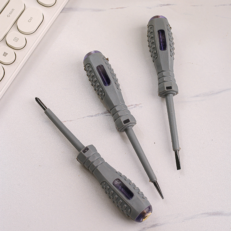 高光双灯感应电笔高亮感应断点包胶电笔灰色款