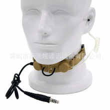 Z Tactical Throat Z003软劲咪战术喉控喉震真空传输CS耳机棕色