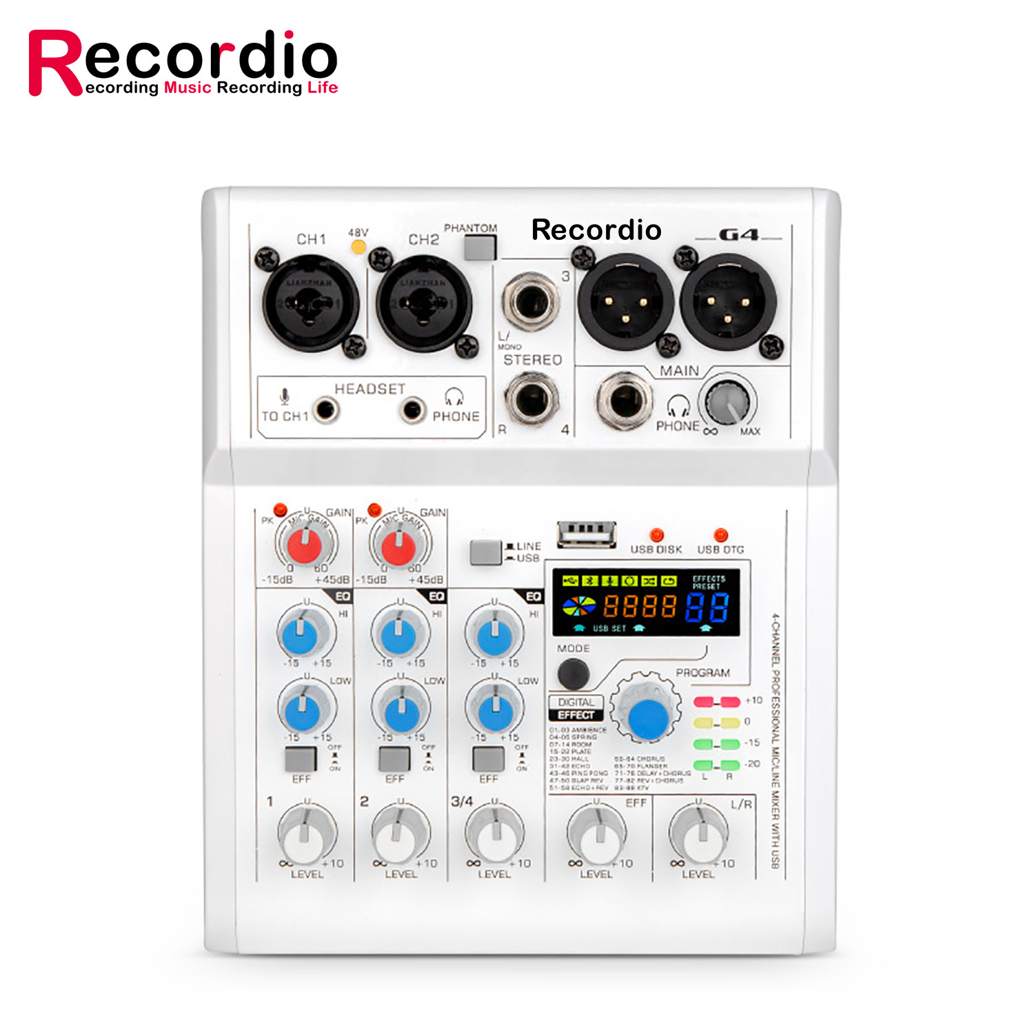 G4 Mixer USB Sound Card Set Small Mini Professional Mobile Phone Computer Live Broadcast Home Bluetooth Digital Reverb