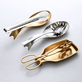 批发304不锈钢搁盘烤盘酒店家用自助餐扇形S鱼尾毛巾碟托小吃盘子