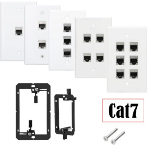 11.5 * 7cm American-style 1-6-port 7-type shielding module cat7 signal welding-Free Socket panel wall plug