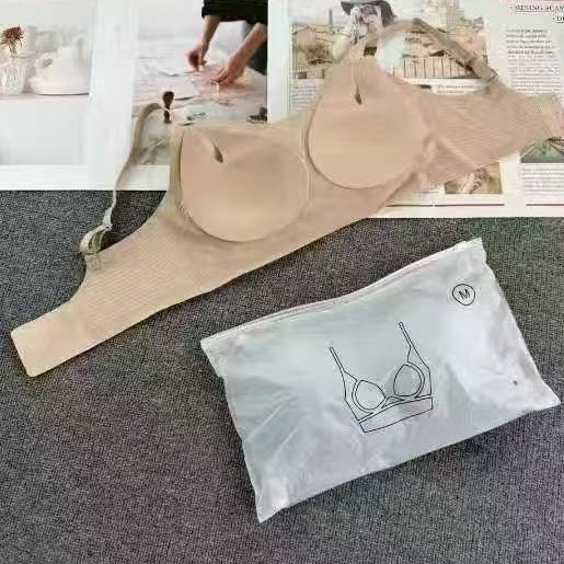 2025 # nueva ropa interior femenina de color sólido pechos pequeños se reúnen pechos grandes para mostrar un pequeño sujetador sin anillo de acero adhesivo adhesivo sin marcas
