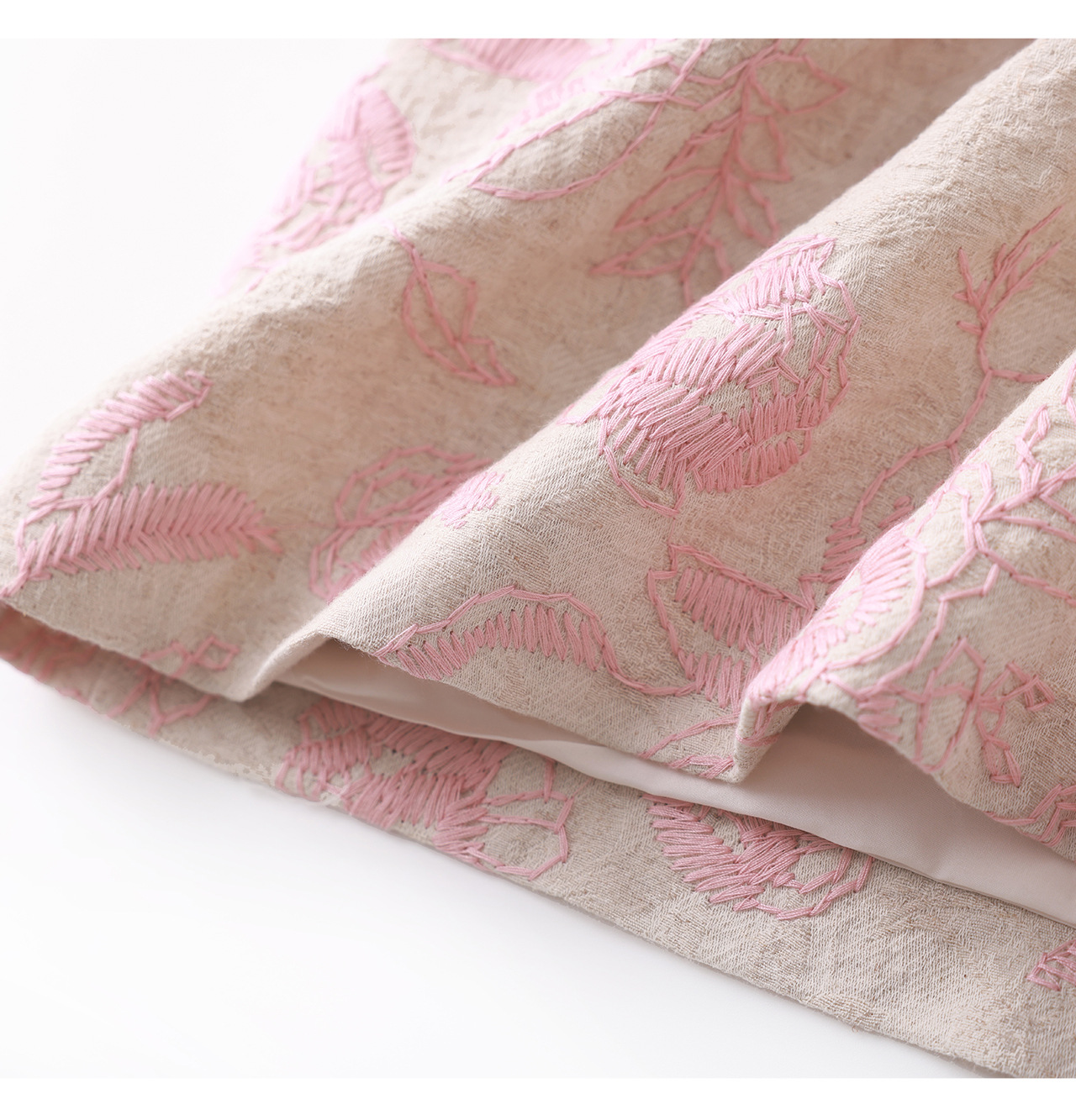 Đầm chữ A thêu jacquard tay ngắn mùa xuân hè — xanh lam chi tiết 27