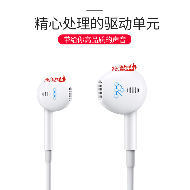 type-c wired earphones wired in-ear headphones with microphone suitable for Honor Huawei direct plug packaging wholesale
