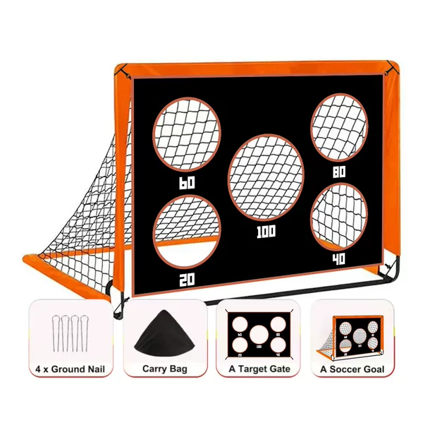 Children's foldable soccer goal with net and target, portable and easy to store, suitable for training, and available for customization and export