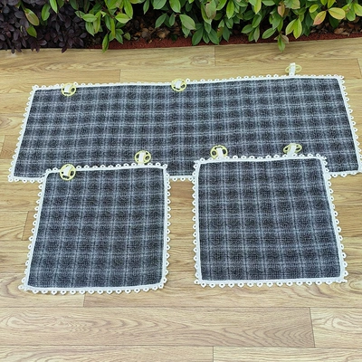 Seat cushion, seat cover — Seasons, Original Single-Piece Non-Slip Seat Cushion - checkered-black-and-white-5050cm-front-row-single-piece