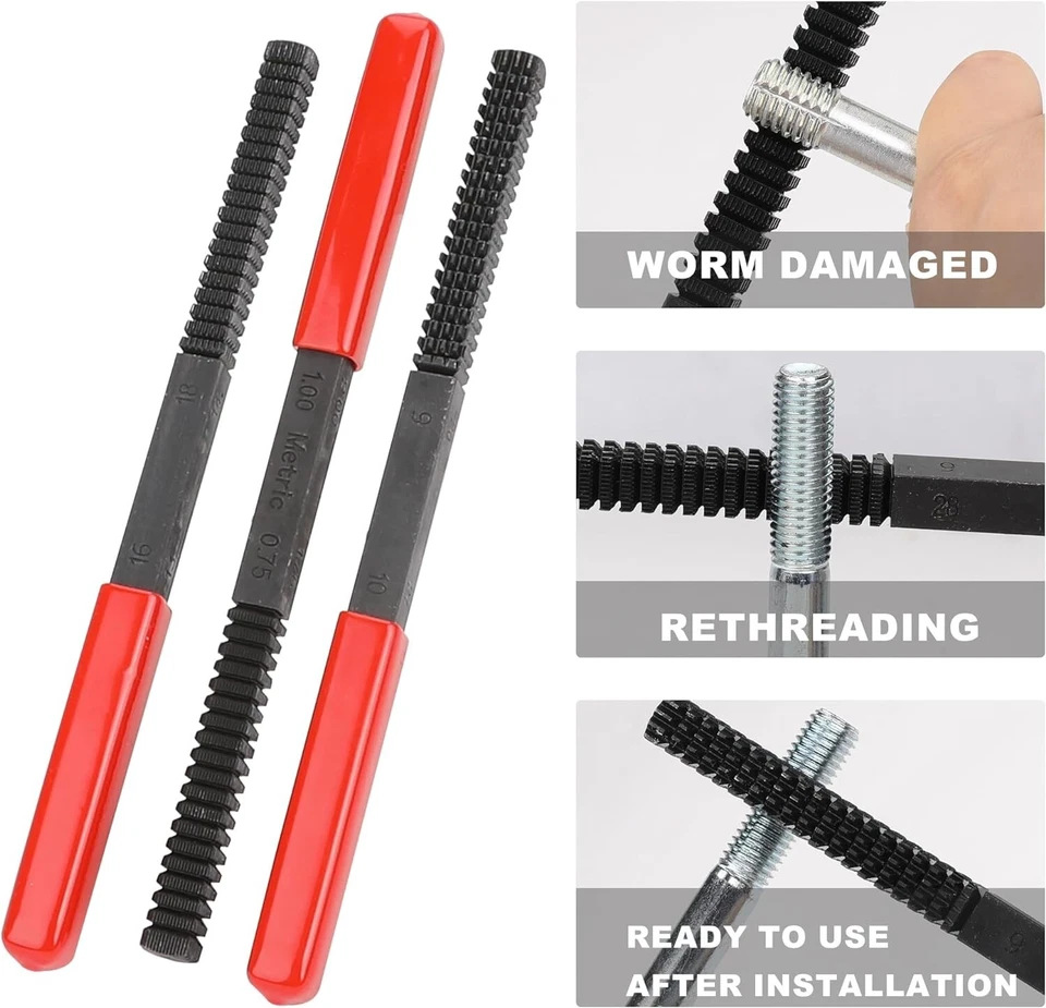 49-Piece Set of Thread Repair Tools, Damaged Thread Cleaning Tools, Tap and Die Repair Tools