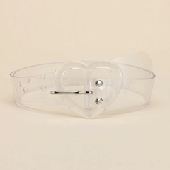 透明腰帶女跨境熱銷愛心扣頭腰帶時尚簡約搭配連衣裙學生牛仔褲帶