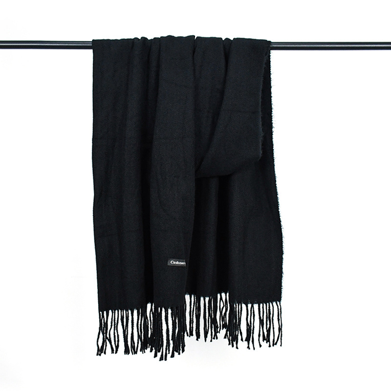 Bufanda Gruesa de Imitación de Cachemira Gris, Estilo Coreano Simple, para Negocios y Abrigar