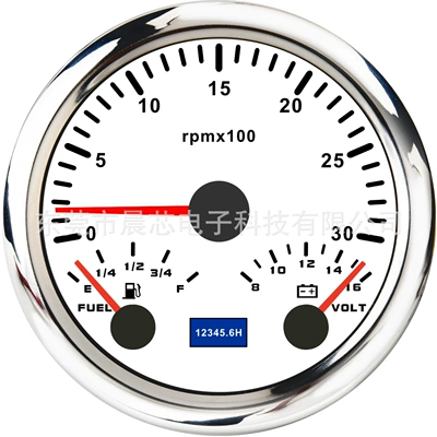 automobile instrument Tachometer Oil Level Voltage - cx8292-white-plate-3k-speed-oil-level-voltage-8-16v