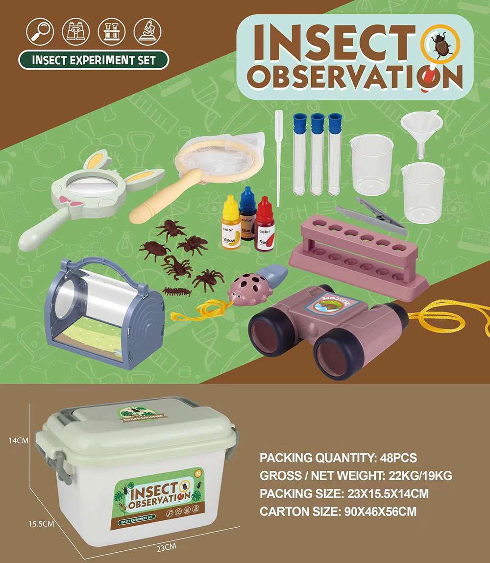 Herramienta de aventura al aire libre para niños STEM ciencia y educación DIY Insectos caja de juguete Insecto catcher Kit