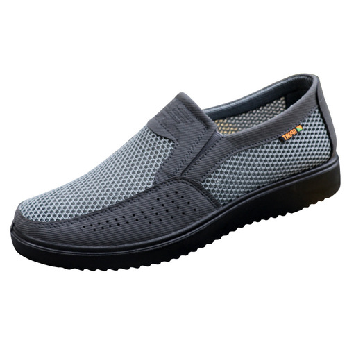 Men's Large Shoes Summer Mesh New Casual Dress Shoes Breathable Slip-On PU Sandals