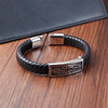 Woven bracelet handmade stainless steel, genuine leather, European style