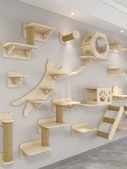 低い足の猫が壁に登ります。猫の壁の猫の壁の猫の巣の壁掛けの壁は無料の大型ペットを占有しません。