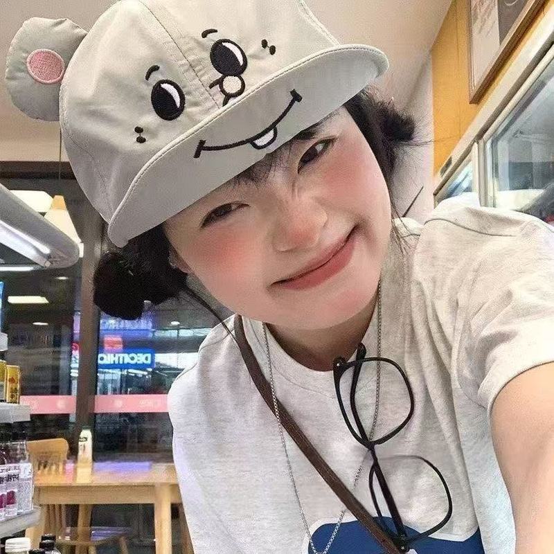 韩版ins崔弟翠儿翻檐鸭舌帽子女可爱卡通小黄鸭翠迪遮阳棒球帽|undefined