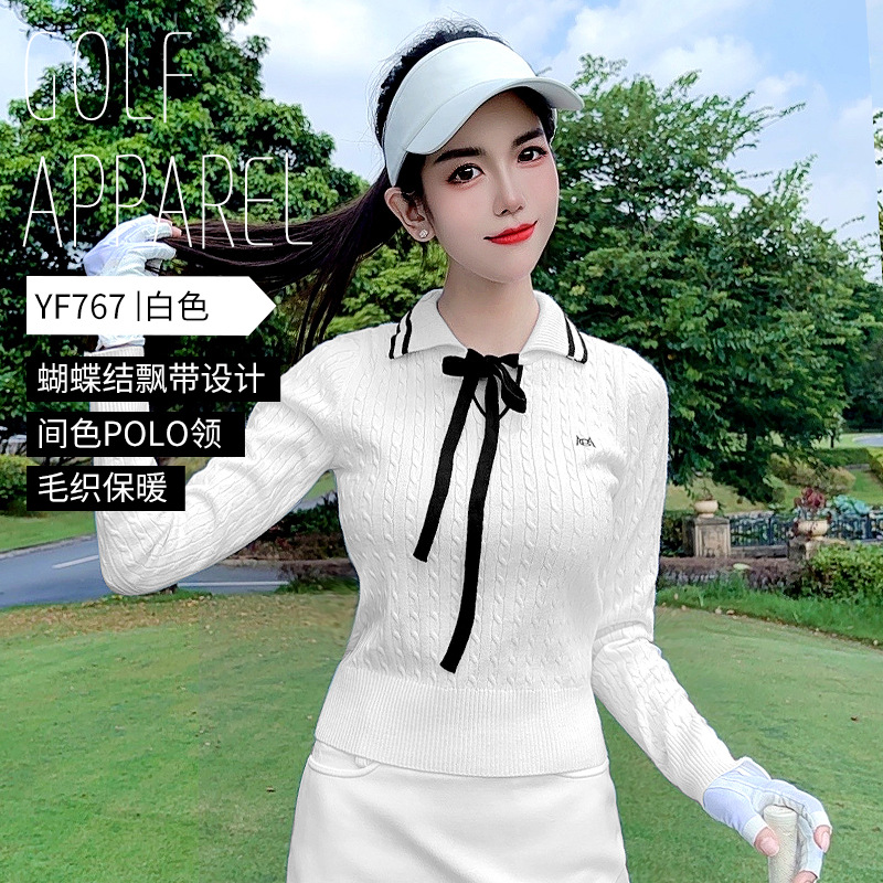 YF767 [dụng cụ truyền phát bướm/ấm/mềm mại và thoải mái] áo len màu trắng