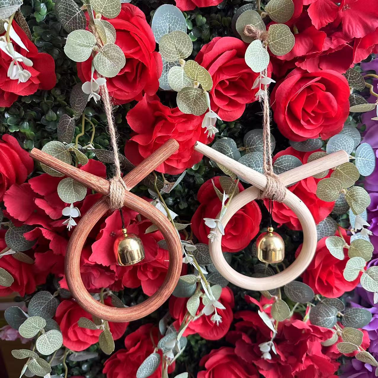 Carillon à vent en rotin style coréen décoration murale artisanale_voghion.com