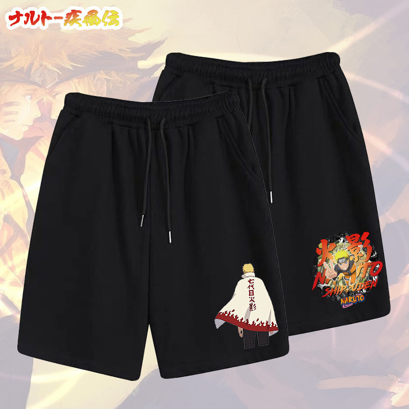 Naruto anime casual shorts Xiao organized Naruto peripheral summer micro elastic loose sports shorts men and women
