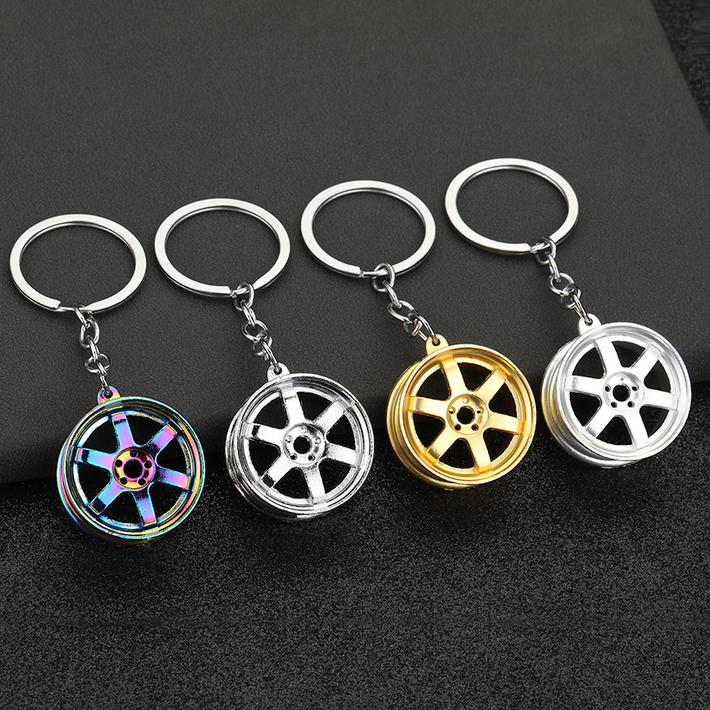 Creative Gift Car Modified Wheel Metal Keychain Turbocharged Advertising Waist Hanging Key Ring Chain Link Pendant Creative Gift Car Modified Wheel Metal Keychain Turbocharged Advertising Waist Hanging Key Ring Chain Link Pendant