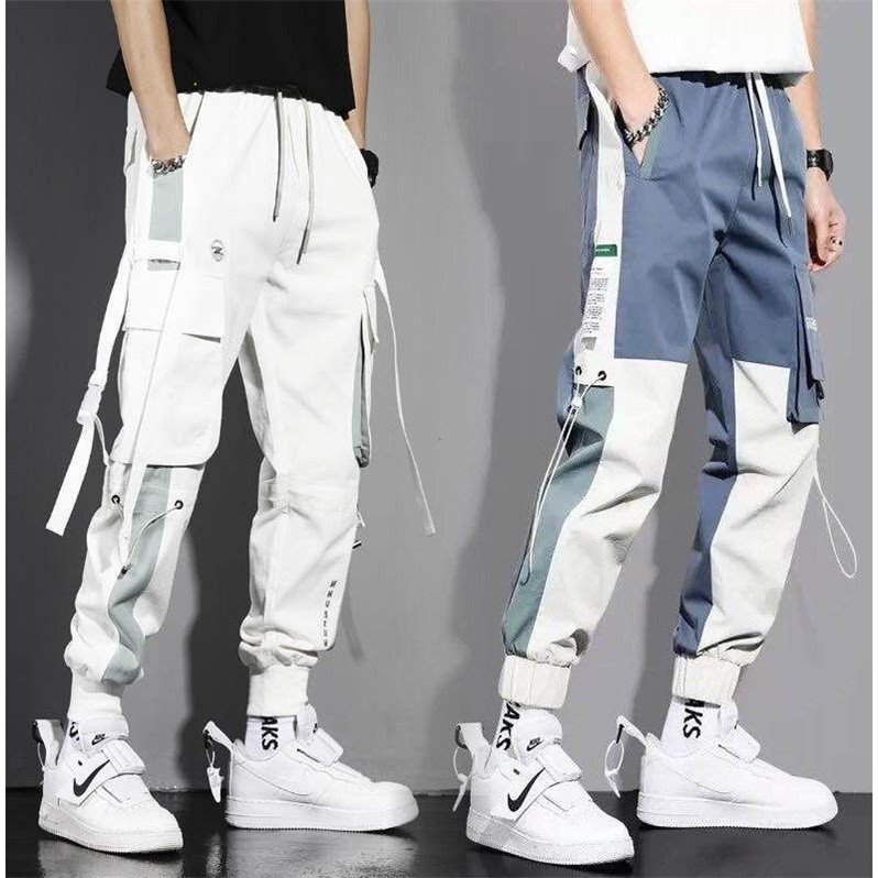 Crock Pants Men's Summer 2021 New Korean Style Fashionable Loose Sports Nine-point Ice Silk Thin Casual Trousers