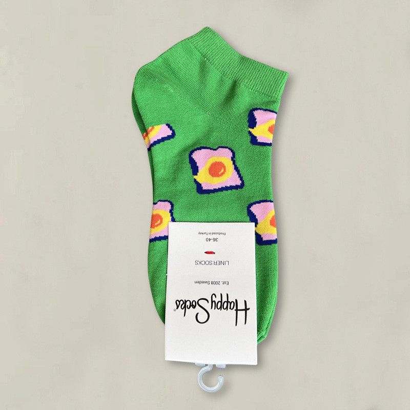 HappySocksハイスキンのショートソックスの漫画の浅い口の低い女性のスウェーデンのファッションのタイプのソックスの春夏のカラー
