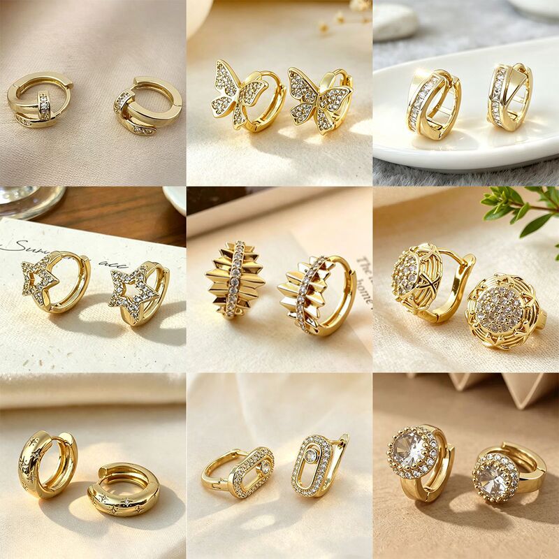 European and American Cross-Border Full Diamond Earrings for Women, Luxurious and Elegant Copper Earrings with Zirconia, Personalized Trendy Fashion Earrings, Ear Accessories European and American Cross-Border Full Diamond Earrings for Women, Luxurious and Elegant Copper Earrings with Zirconia, Personalized Trendy Fashion Earrings, Ear Accessories