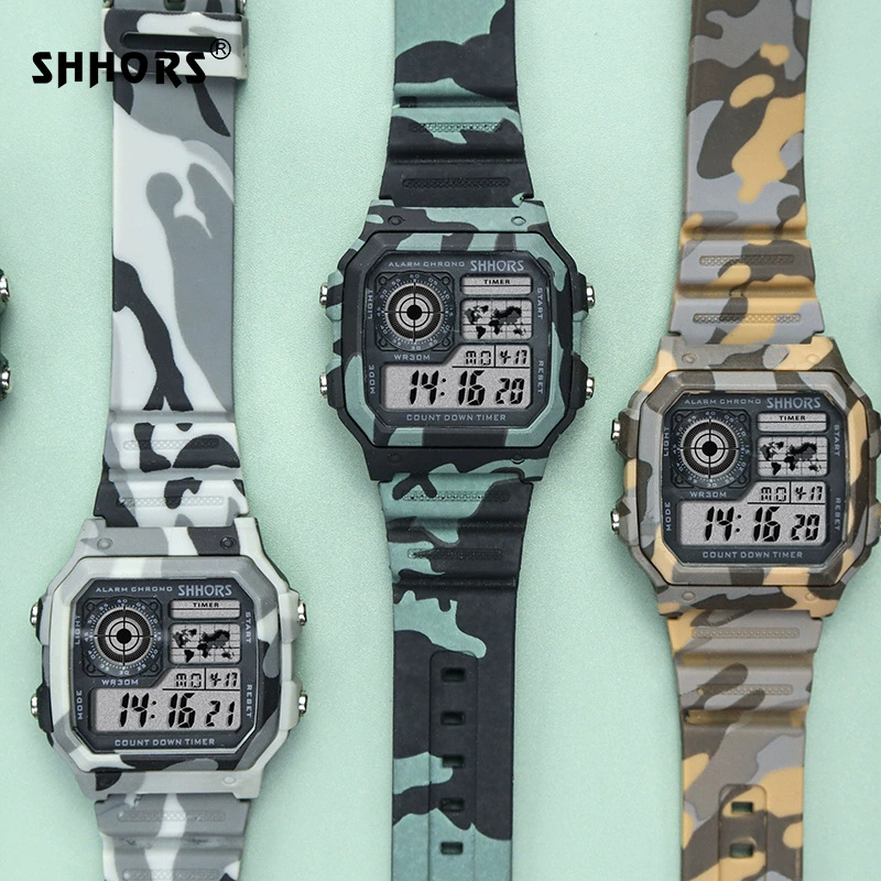 Святая обезьяна Sho Shors фабрично напрямую поставляет street fashion спортивные электронные LCD студенческие камуфляжные практичные электронные часы