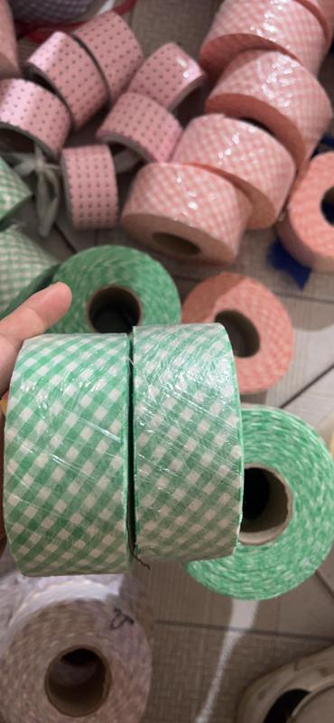 韓国輸入生地カラフルなチェック柄ウォッシュコットン斜め裾パイピングストリップバッグ衣類 DIY 布アクセサリー|undefined