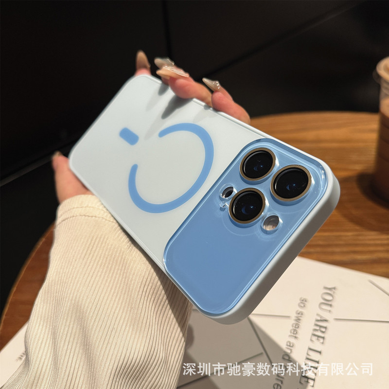 适用iPhone17promax大视窗磨砂磁吸手机壳苹果16镜头膜15防摔PC套|undefined