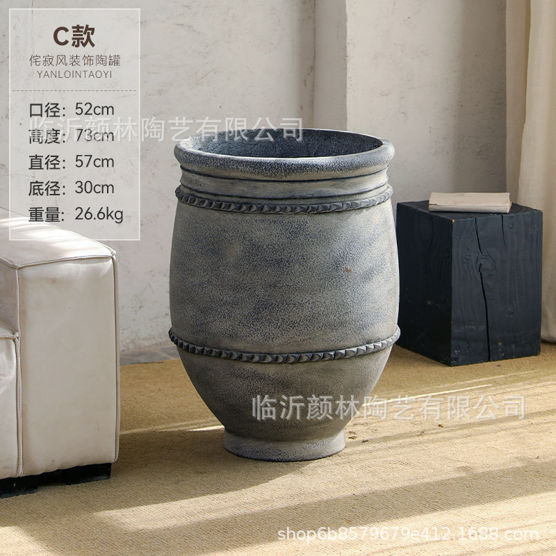 Color gris de comercio exterior de cemento retrógrado paisaje maceta decoración de gran vasos de flores aterrizaje gran arte de maceta