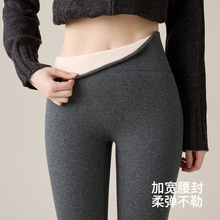 秋冬无尴尬线高腰新疆棉螺纹羊羔绒九分裤外穿加绒加厚保暖打底裤