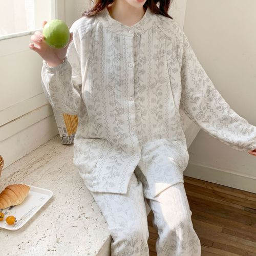 Winter and Spring Pregnant Women's Sleepwear Air Cotton Fleece Medium Thick Pre-pregnancy and Post-pregnancy Nipple-friendly Home Set Direct Factory Shipping
