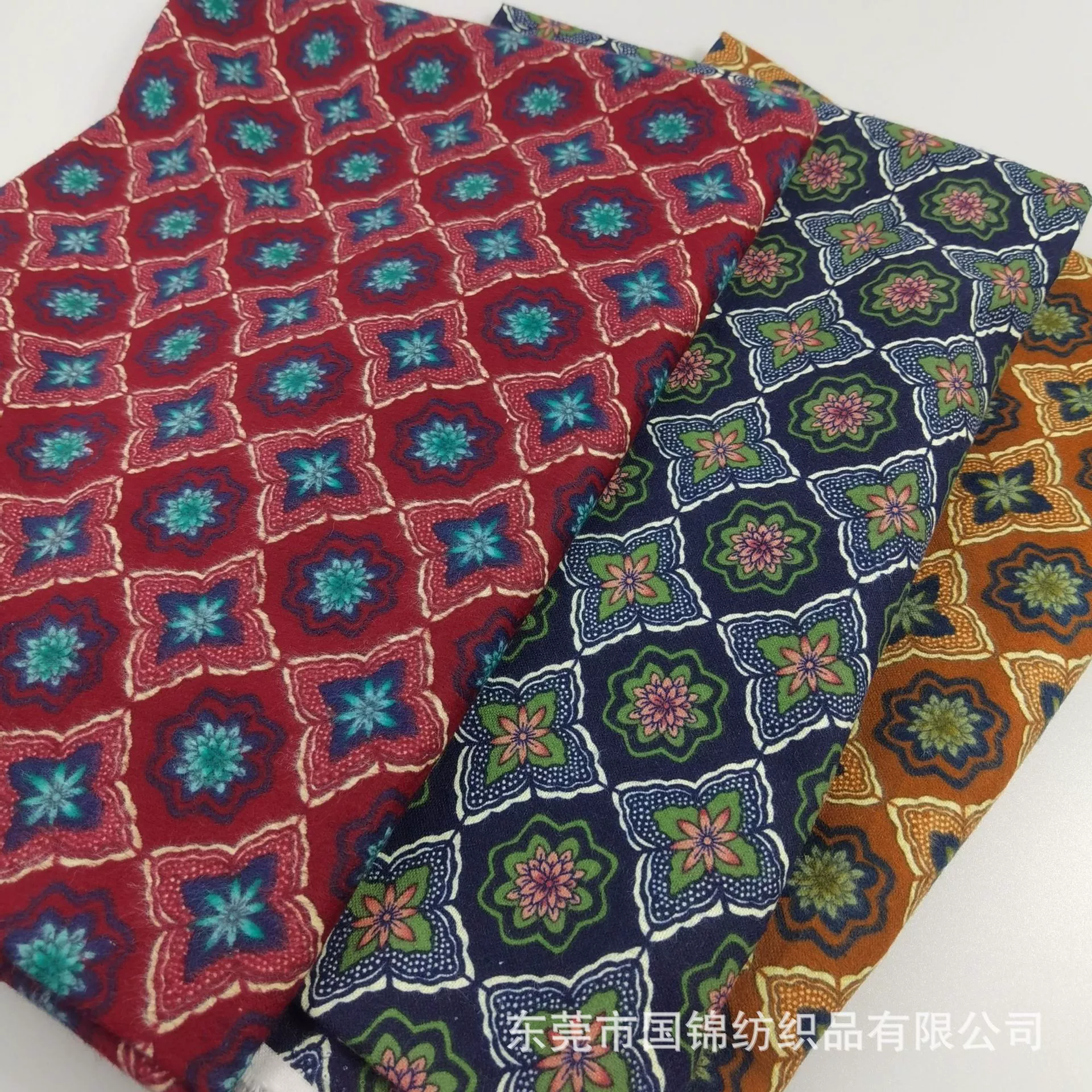 秋冬女装磨毛印花棉布 20*10单面绒布印花面料