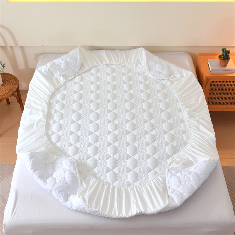 Color sólido pro-piel lavable algodón cama de algodón cama de comercio exterior cama de algodón máscara de cama a prueba de polvo gruesa cubierta protectora de Simmons