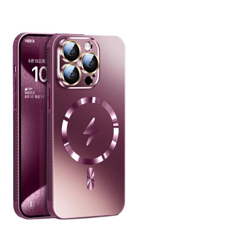 适用苹果15promax手机壳iPhone14Pro磁吸12防摔13带镜头膜套散热|undefined