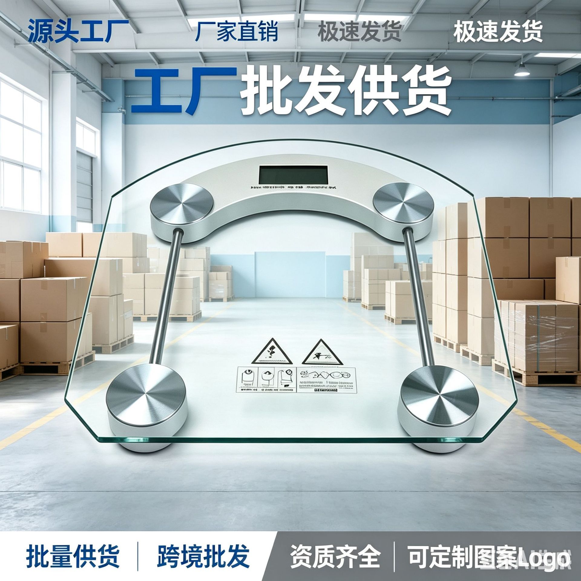 Manufacturer wholesale household health scale electronic scale gift tempered glass transparent round scale with logo printing cross-border